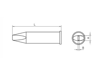 Weller XHT D (T0054480199) - Soldering Tip Chisel 5.0 x 1.2 mm