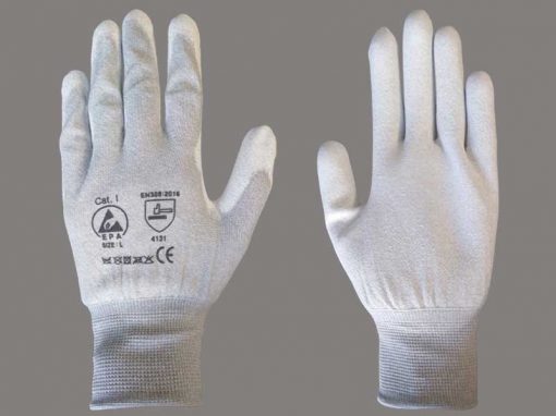 Anti-static ESD Knitted Gloves with Non-slip Palm/Fingers (XS-XXL)