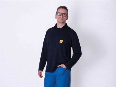 ESD Long-Sleeve Polo Shirt with Pocket (XS-XXL)