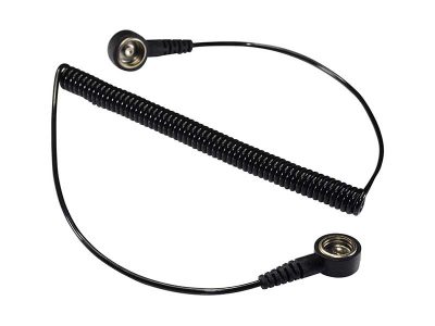Spare Grounding Cord for ESD Wrist Straps Black | 2 Sizes available (F/F Ø4/10mm, Ø10/10mm)