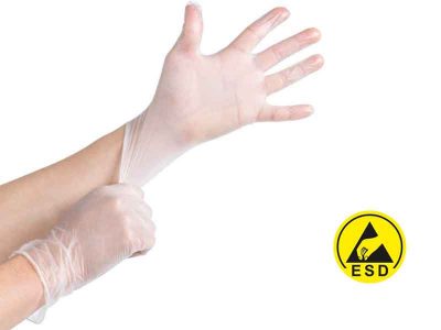 Disposable ESD Safe Vinyl Gloves (S-M-L, 100pcs)