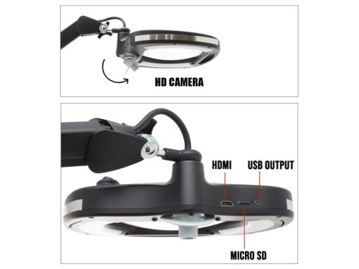 LE-HDWWE5D - ESD Magnifying Lamp with Camera Inspection System (190X158mm, 5di)