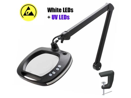 LEUVWE5D - ESD Magnifying Lamp LED+UV (190X158mm, 5di)