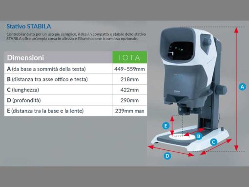 Mantis IOTA Vision Engineering - Stativo STABILA (Dimensioni)