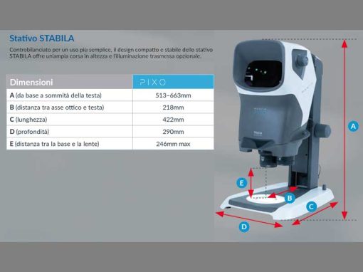 Mantis PIXO Vision Engineering - Stativo STABILA (Dimensioni)