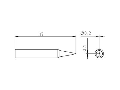 Weller RT PICO 002 S Series Tip Chisel (Ø0.2x0.1mm) - Length: 17 mm