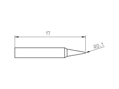 RTP 002 C Weller (T0050103399) - Punta saldante conica Ø0.2mm - Dimensioni