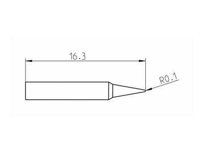 RTP 002 C MS Weller (T0050101599) - Punta saldante conica Ø0.2mm - Dimensioni