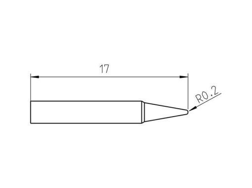 RTP 004 C Weller (T0050103499) - Punta saldante conica Ø0.4mm - Dimensioni