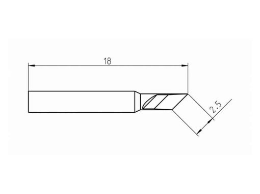 Weller RTP 025 K (T0050104799) - Soldering Tip Knife Ø2.5mm - Sizes