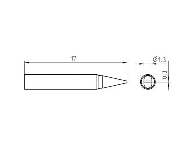 Weller RTP 013 S (T0050104499) - Soldering Tip Chisel Ø1.3x0.3mm - Sizes